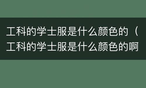 工科的学士服是什么颜色的（工科的学士服是什么颜色的啊）