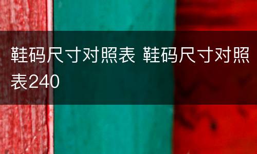 鞋码尺寸对照表 鞋码尺寸对照表240