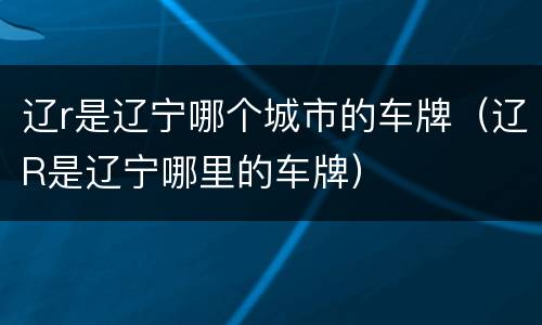 辽r是辽宁哪个城市的车牌（辽R是辽宁哪里的车牌）