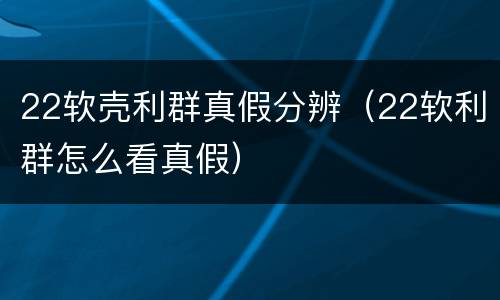 22软壳利群真假分辨（22软利群怎么看真假）