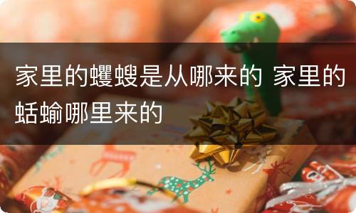 家里的蠼螋是从哪来的 家里的蛞蝓哪里来的