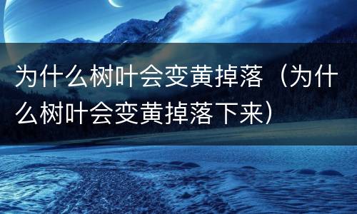 为什么树叶会变黄掉落（为什么树叶会变黄掉落下来）