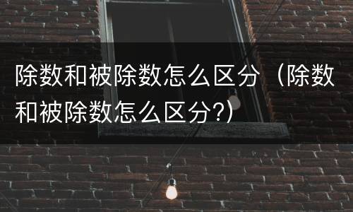除数和被除数怎么区分（除数和被除数怎么区分?）