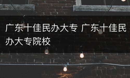 广东十佳民办大专 广东十佳民办大专院校