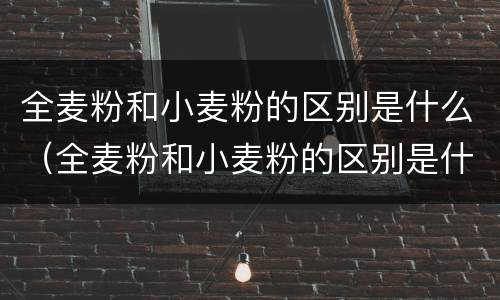 全麦粉和小麦粉的区别是什么（全麦粉和小麦粉的区别是什么呢）