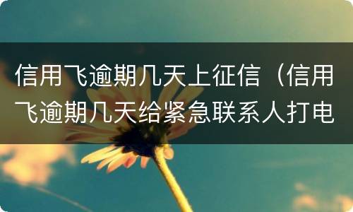 信用飞逾期几天上征信（信用飞逾期几天给紧急联系人打电话吗）