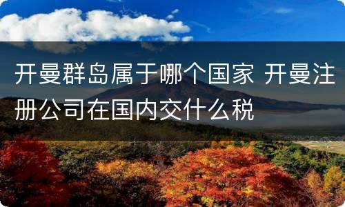 开曼群岛属于哪个国家 开曼注册公司在国内交什么税