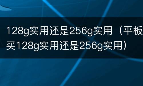 128g实用还是256g实用（平板买128g实用还是256g实用）