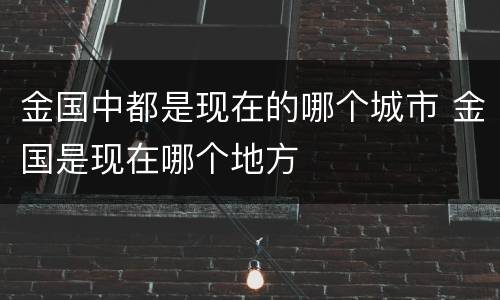 金国中都是现在的哪个城市 金国是现在哪个地方