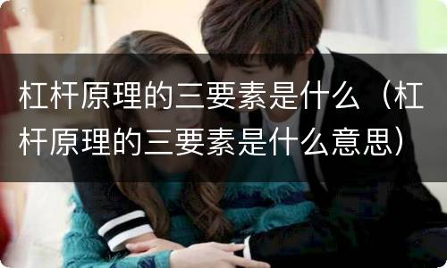 杠杆原理的三要素是什么（杠杆原理的三要素是什么意思）