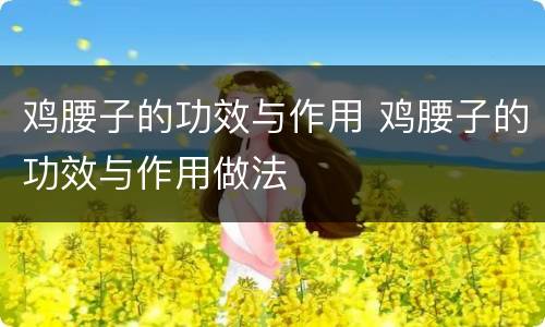 鸡腰子的功效与作用 鸡腰子的功效与作用做法