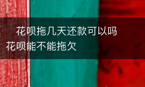​花呗拖几天还款可以吗  ​花呗能不能拖欠