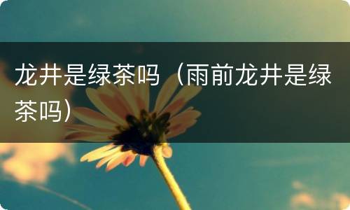 龙井是绿茶吗（雨前龙井是绿茶吗）