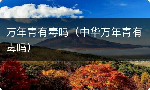 万年青有毒吗（中华万年青有毒吗）