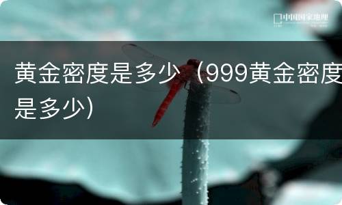 黄金密度是多少（999黄金密度是多少）