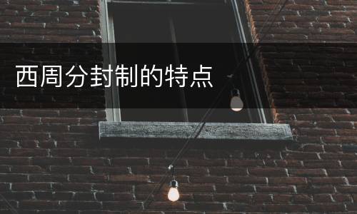 西周分封制的特点