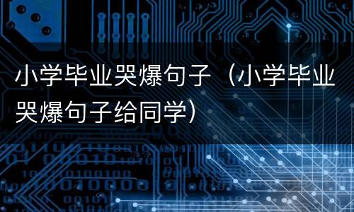小学毕业哭爆句子（小学毕业哭爆句子给同学）