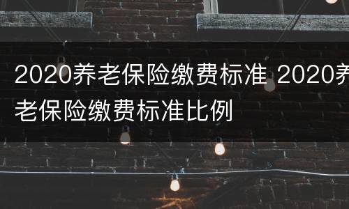 2020养老保险缴费标准 2020养老保险缴费标准比例