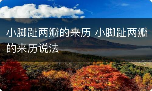 小脚趾两瓣的来历 小脚趾两瓣的来历说法