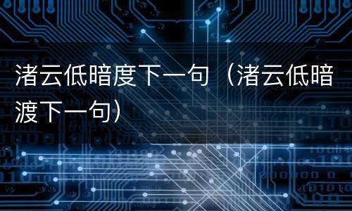 渚云低暗度下一句（渚云低暗渡下一句）