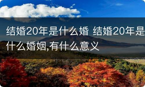 结婚20年是什么婚 结婚20年是什么婚姻,有什么意义