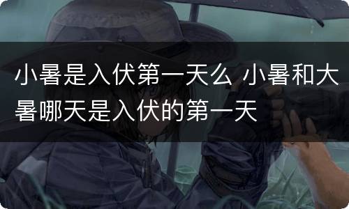 小暑是入伏第一天么 小暑和大暑哪天是入伏的第一天