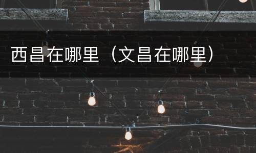 西昌在哪里（文昌在哪里）
