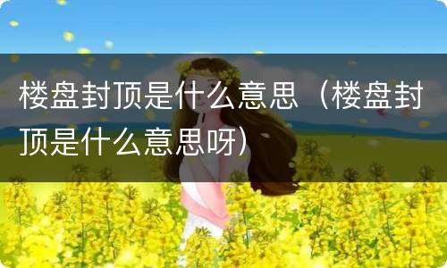 楼盘封顶是什么意思（楼盘封顶是什么意思呀）