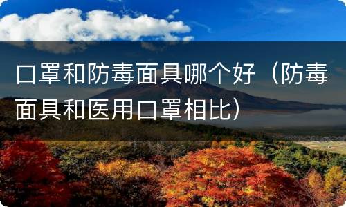 口罩和防毒面具哪个好（防毒面具和医用口罩相比）