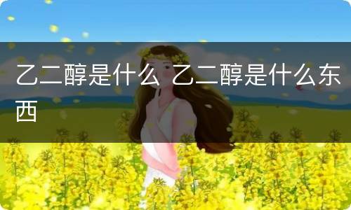 乙二醇是什么 乙二醇是什么东西