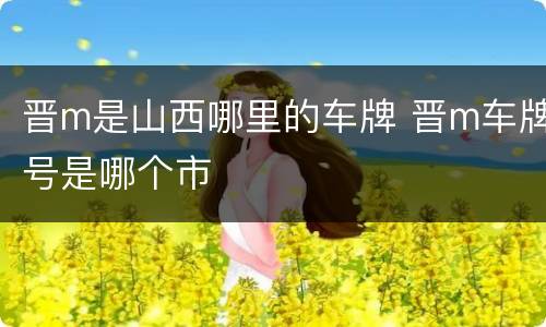 晋m是山西哪里的车牌 晋m车牌号是哪个市