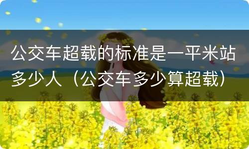公交车超载的标准是一平米站多少人（公交车多少算超载）