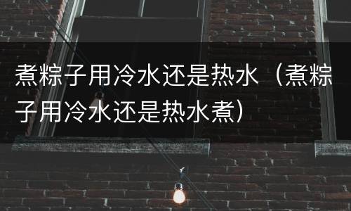 煮粽子用冷水还是热水（煮粽子用冷水还是热水煮）
