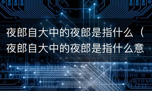 夜郎自大中的夜郎是指什么（夜郎自大中的夜郎是指什么意思）