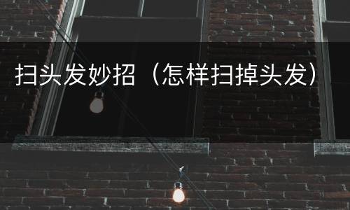 扫头发妙招（怎样扫掉头发）