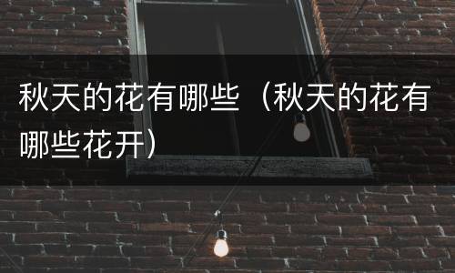 秋天的花有哪些（秋天的花有哪些花开）