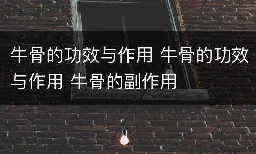 牛骨的功效与作用 牛骨的功效与作用 牛骨的副作用