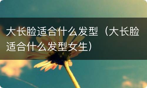 大长脸适合什么发型（大长脸适合什么发型女生）