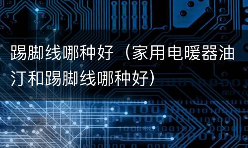踢脚线哪种好（家用电暖器油汀和踢脚线哪种好）