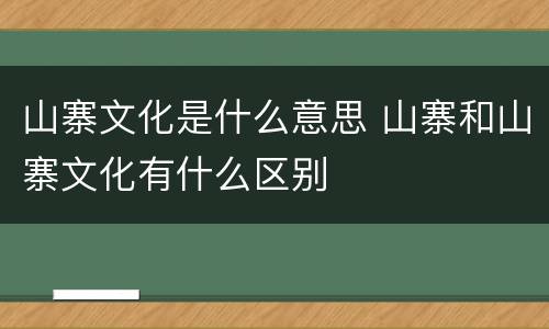 山寨文化是什么意思 山寨和山寨文化有什么区别