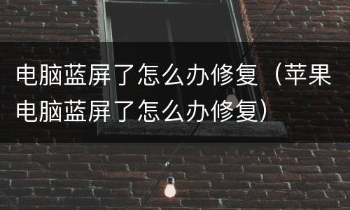 电脑蓝屏了怎么办修复（苹果电脑蓝屏了怎么办修复）