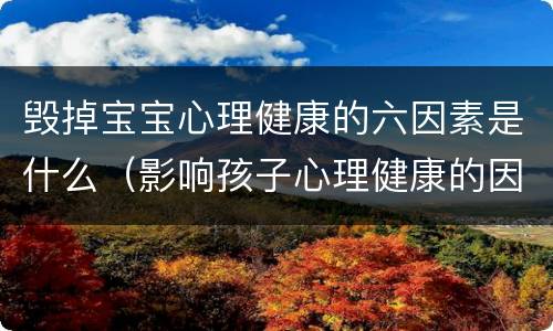 毁掉宝宝心理健康的六因素是什么（影响孩子心理健康的因素）