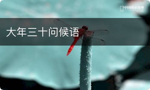 大年三十问候语