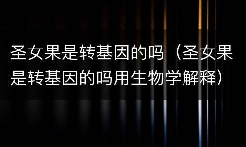圣女果是转基因的吗（圣女果是转基因的吗用生物学解释）