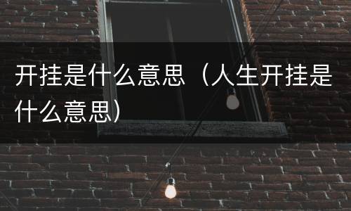 开挂是什么意思（人生开挂是什么意思）