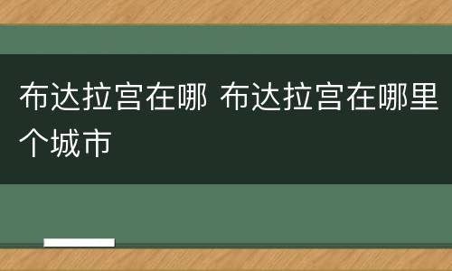 布达拉宫在哪 布达拉宫在哪里个城市