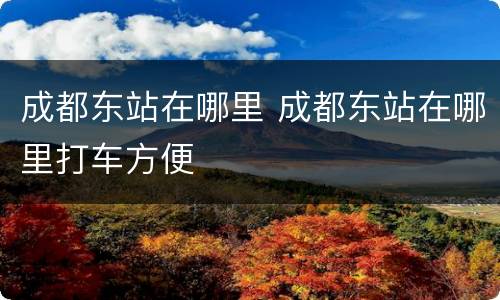 成都东站在哪里 成都东站在哪里打车方便