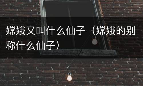 嫦娥又叫什么仙子（嫦娥的别称什么仙子）