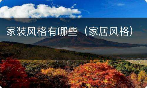 家装风格有哪些（家居风格）