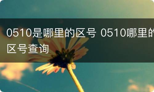 0510是哪里的区号 0510哪里的区号查询